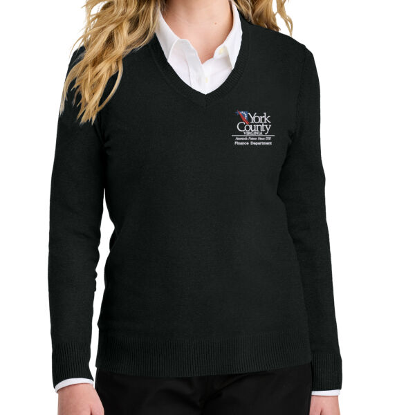 Ladies Easy CareV-Neck Sweater Thumbnail