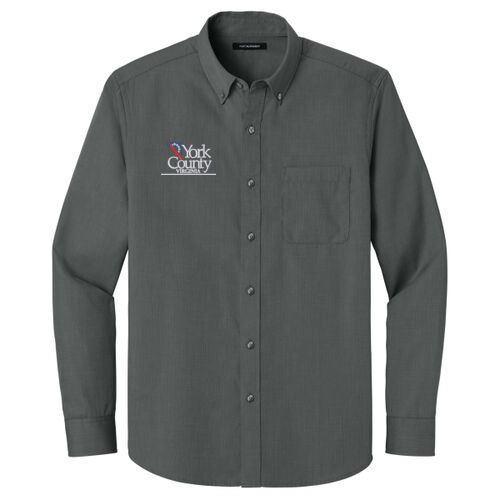 Unisex/Mens Long Sleeve Nailhead Easy Care Shirt Thumbnail